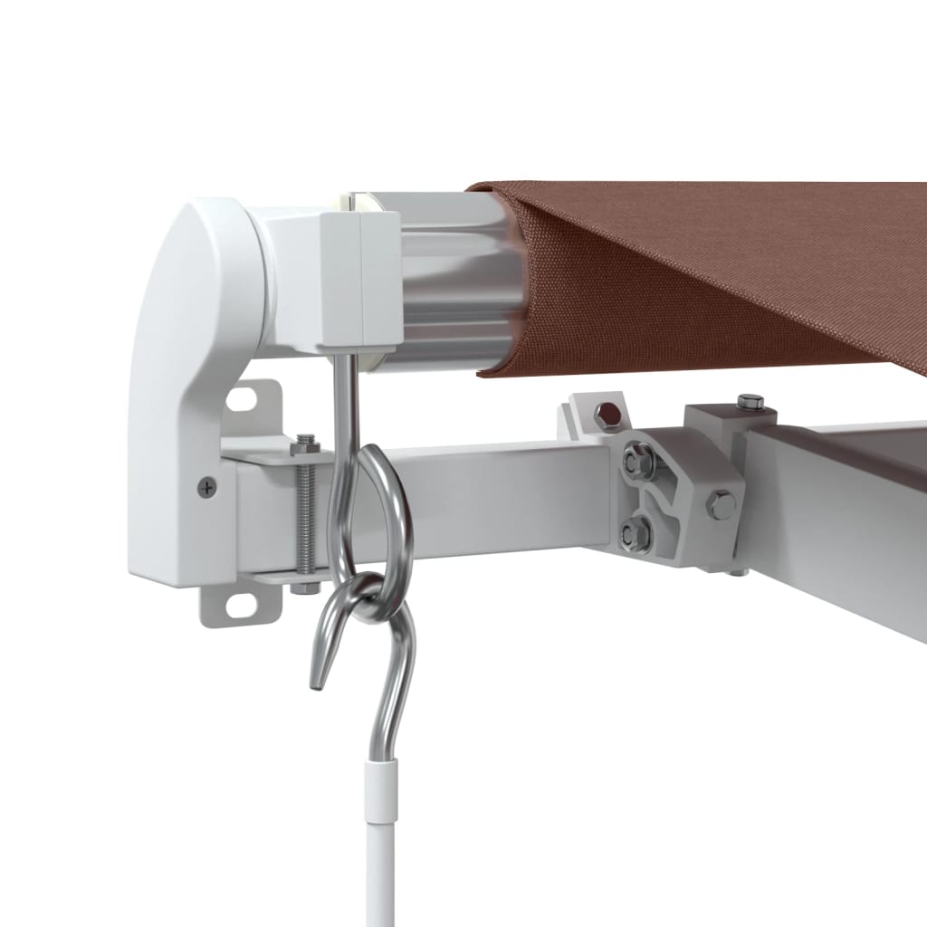 Toldo retrátil manual com luz LED 400x300 cm castanho - Image 7