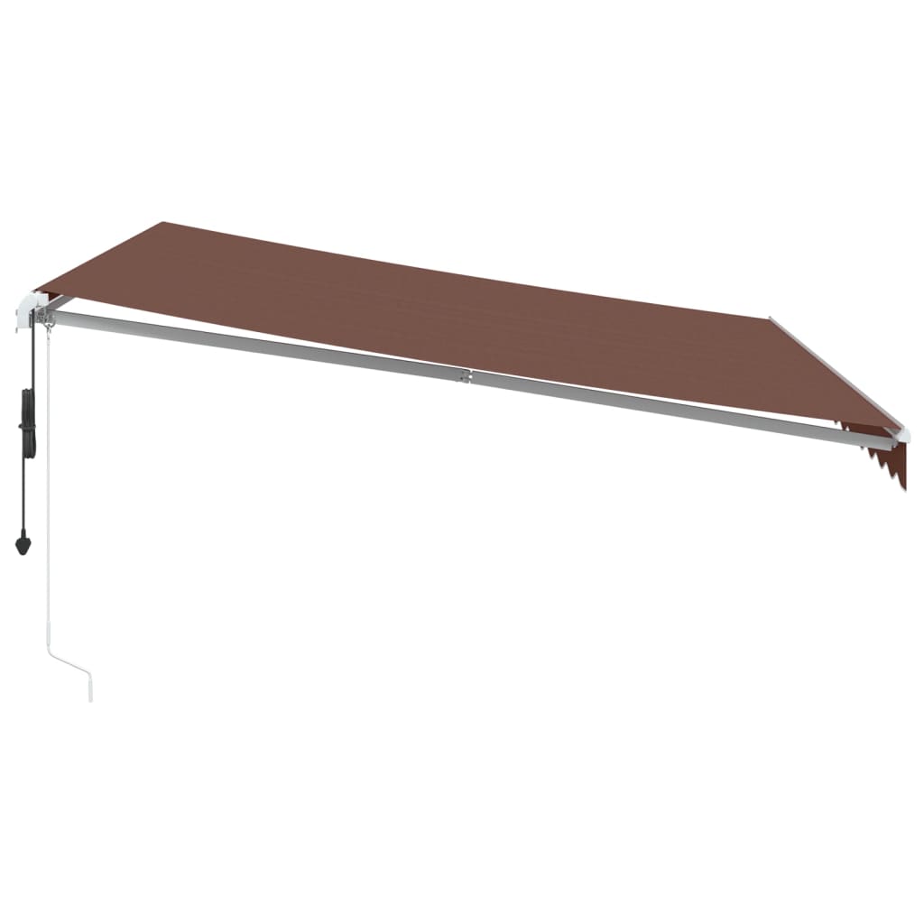 Toldo retrátil automático com luz LED 400x350 cm castanho - Image 4