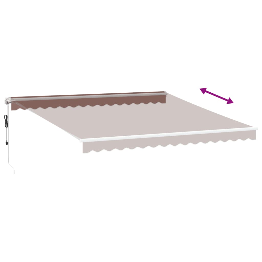 Toldo retrátil automático com luz LED 400x350 cm castanho - Image 5