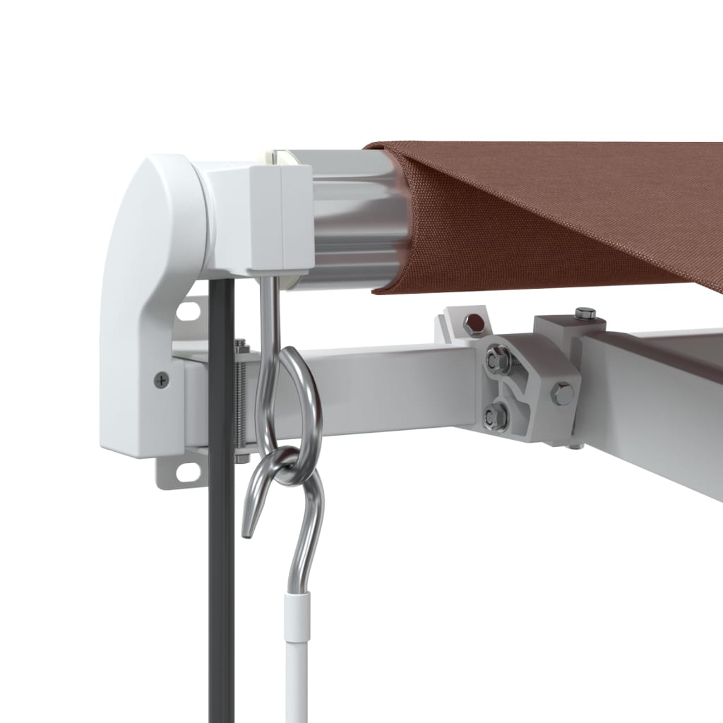 Toldo retrátil automático com luz LED 400x350 cm castanho - Image 6