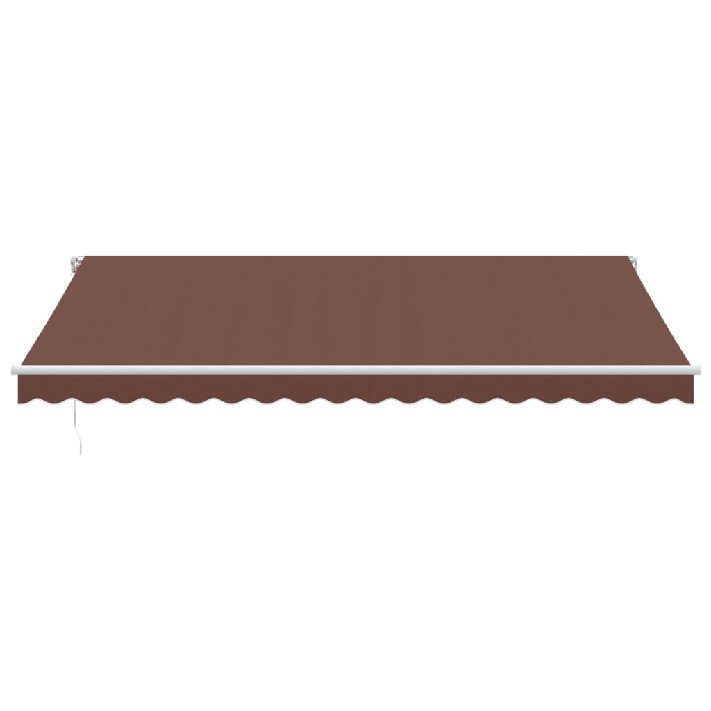 Toldo retrátil manual com luz LED 450x350 cm castanho - Image 3
