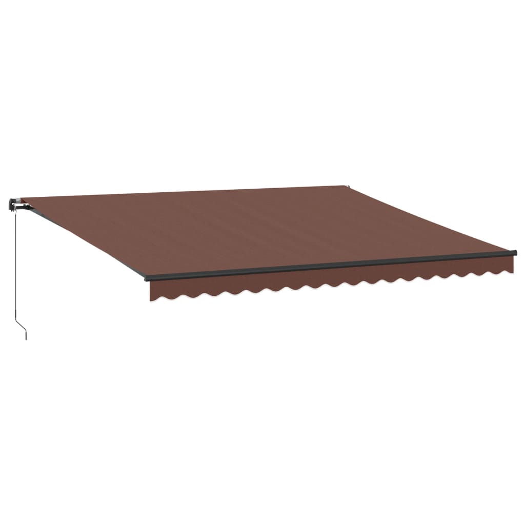 Toldo retrátil manual 450x350 cm castanho - Image 3