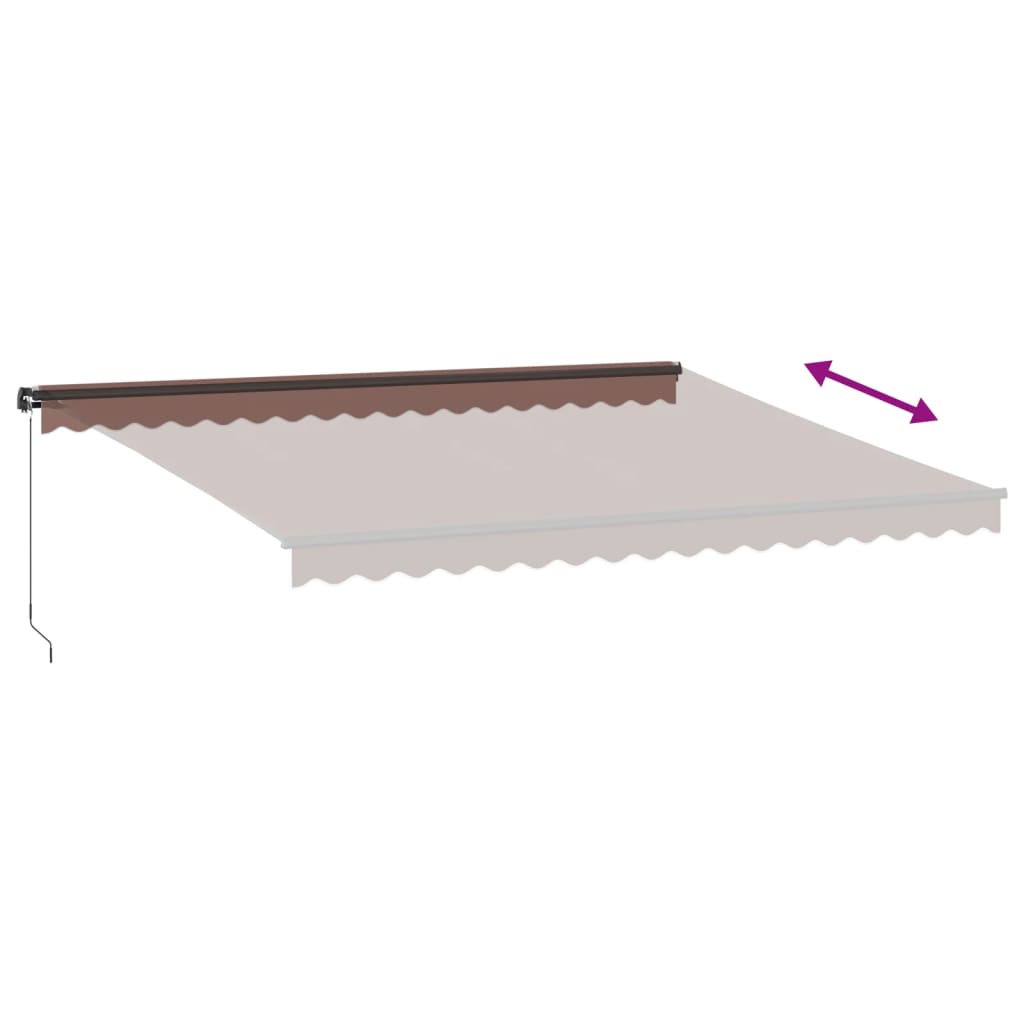 Toldo retrátil manual 450x350 cm castanho - Image 4