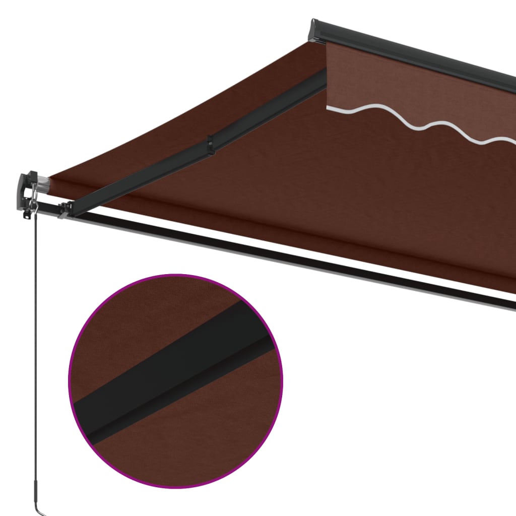 Toldo retrátil manual 450x350 cm castanho - Image 6