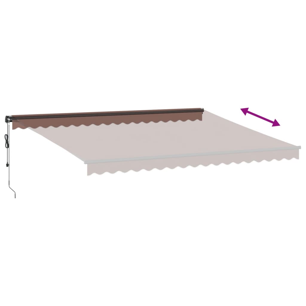 Toldo retrátil automático 450x350 cm castanho - Image 4