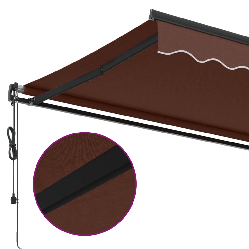 Toldo retrátil automático 450x350 cm castanho - Image 6