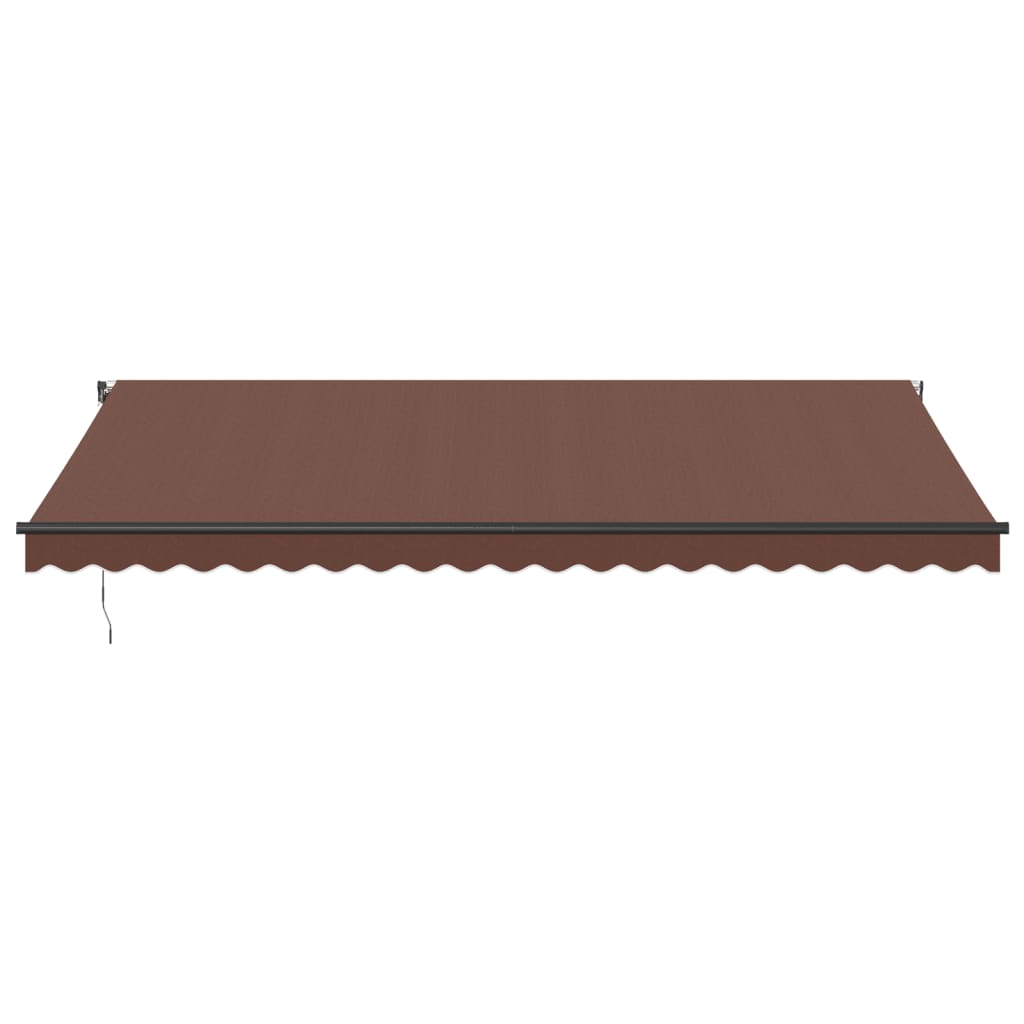 Toldo retrátil automático com luzes LED 500x350 cm castanho - Image 3