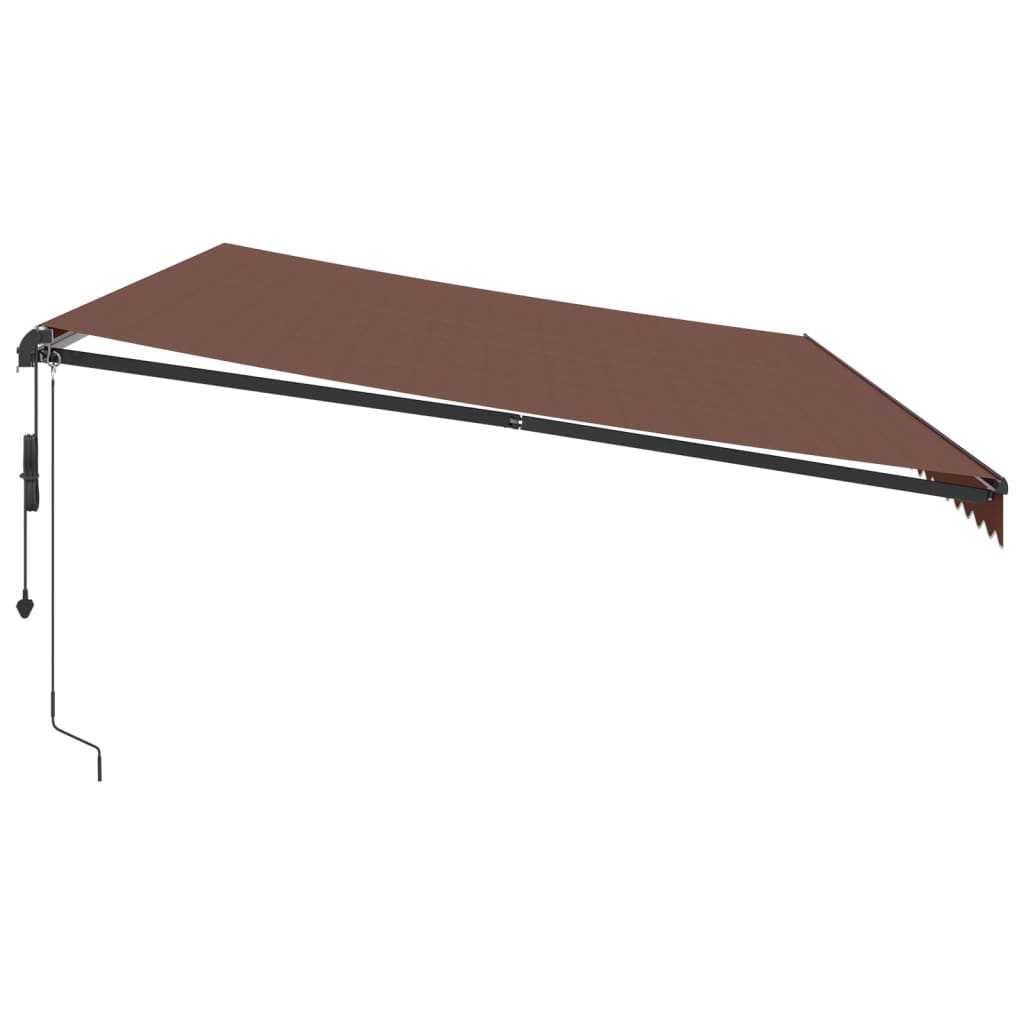 Toldo retrátil automático com luzes LED 600x350 cm castanho - Image 4