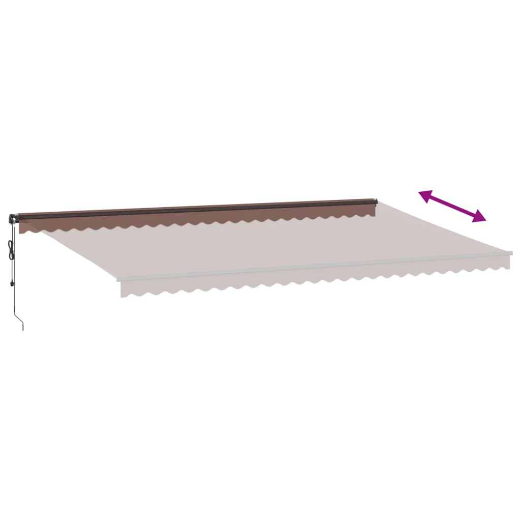 Toldo retrátil automático com luzes LED 600x350 cm castanho - Image 5