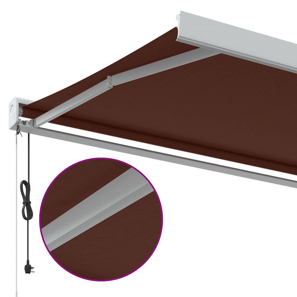 Toldo retrátil automático 350x250 cm castanho - Image 6