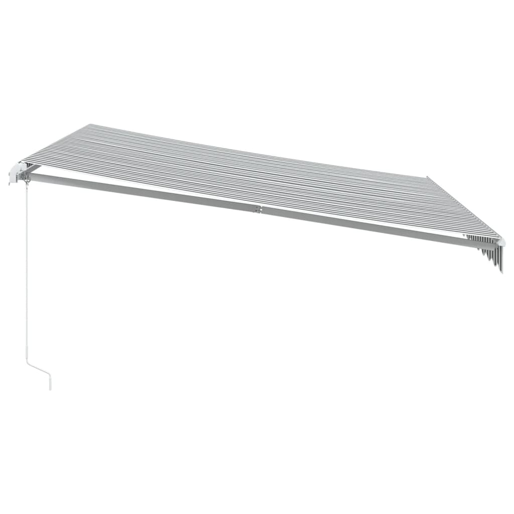 Toldo retrátil manual com luzes LED 400x300cm antracite/branco - Image 4