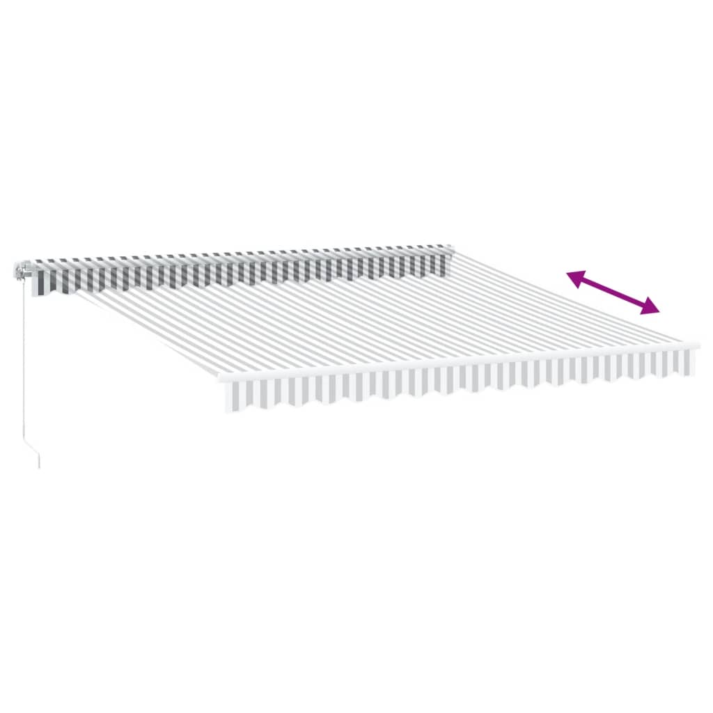 Toldo retrátil manual com luzes LED 400x300cm antracite/branco - Image 5