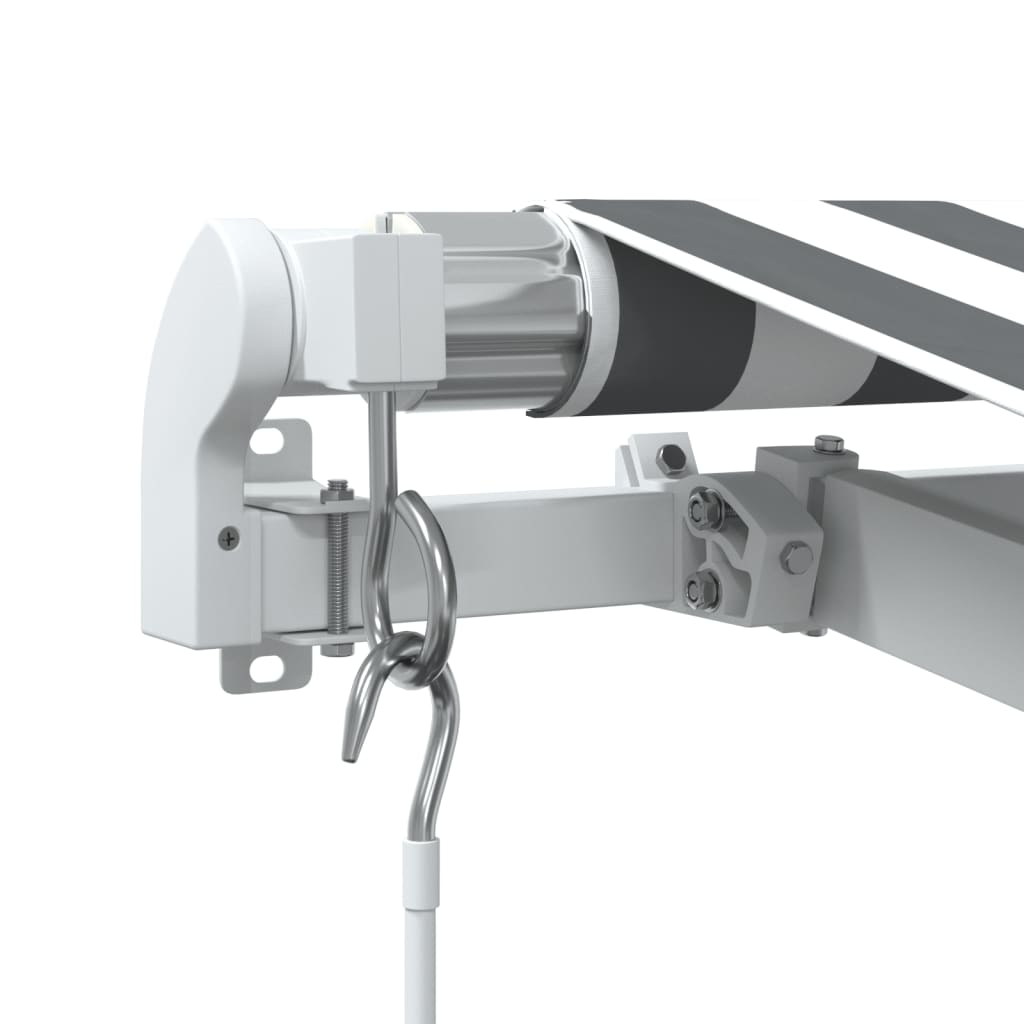 Toldo retrátil manual com luzes LED 400x300cm antracite/branco - Image 7
