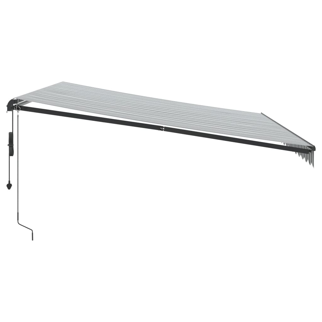 Toldo retrátil automático 450x350 cm antracite e branco - Image 3