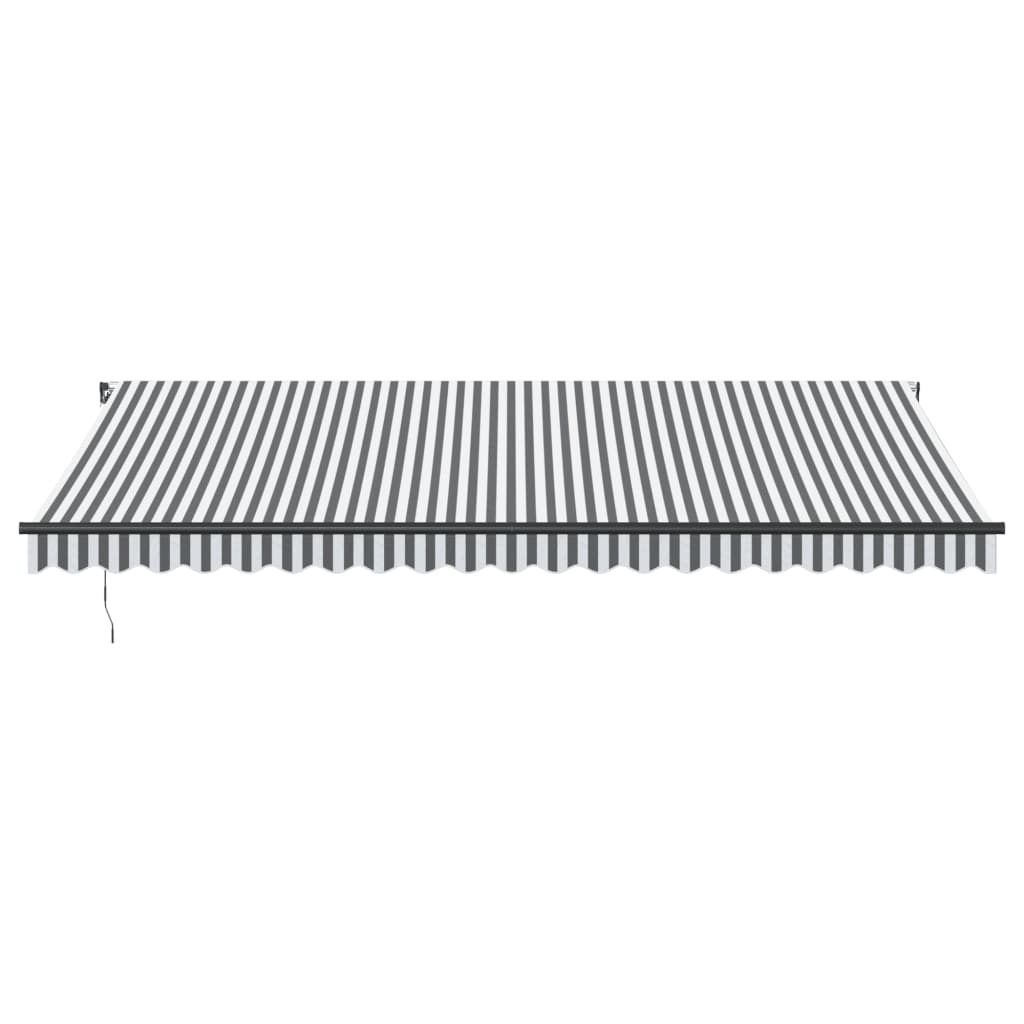 Toldo retrátil manual 500x350 cm antracite e branco - Image 2