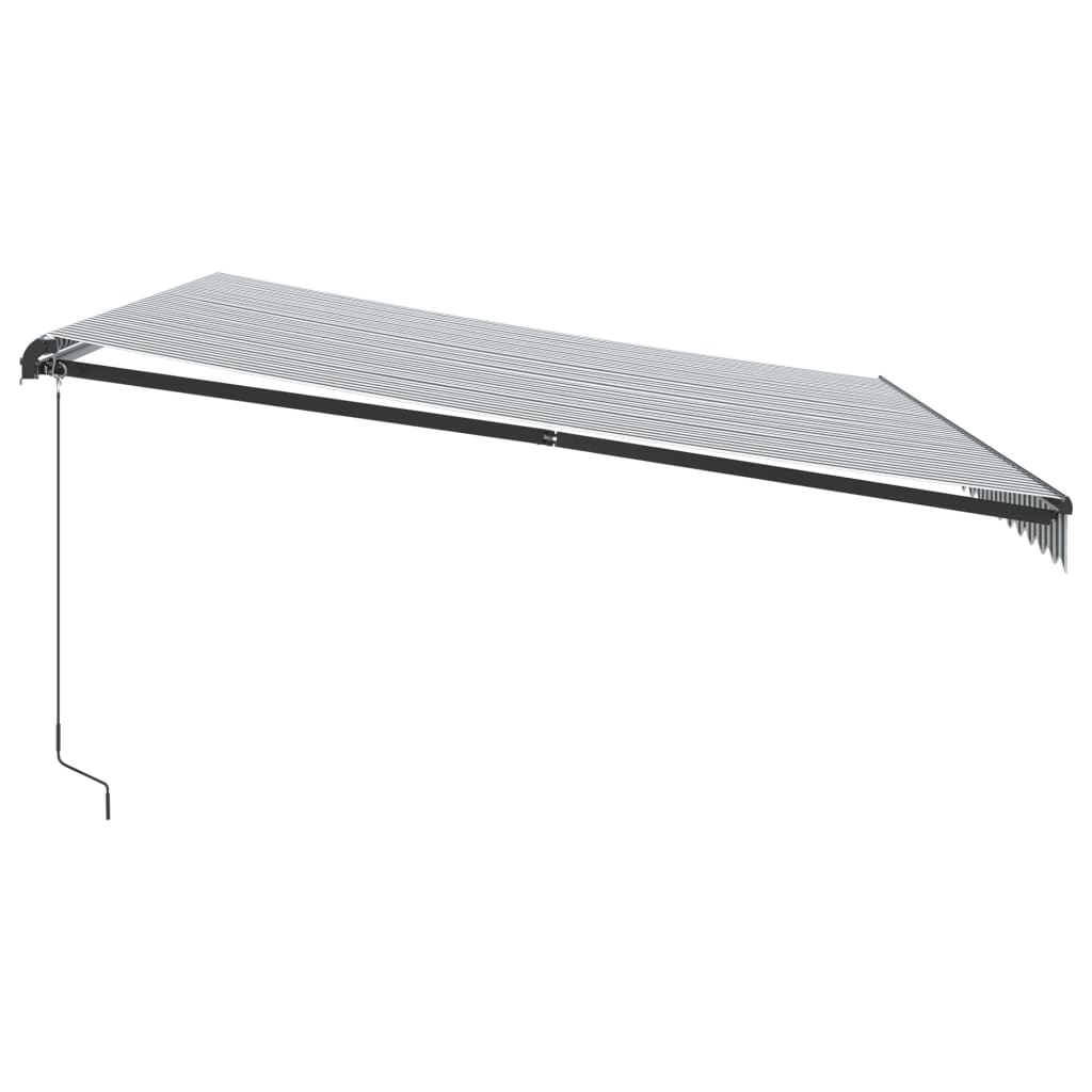 Toldo retrátil manual 500x350 cm antracite e branco - Image 3