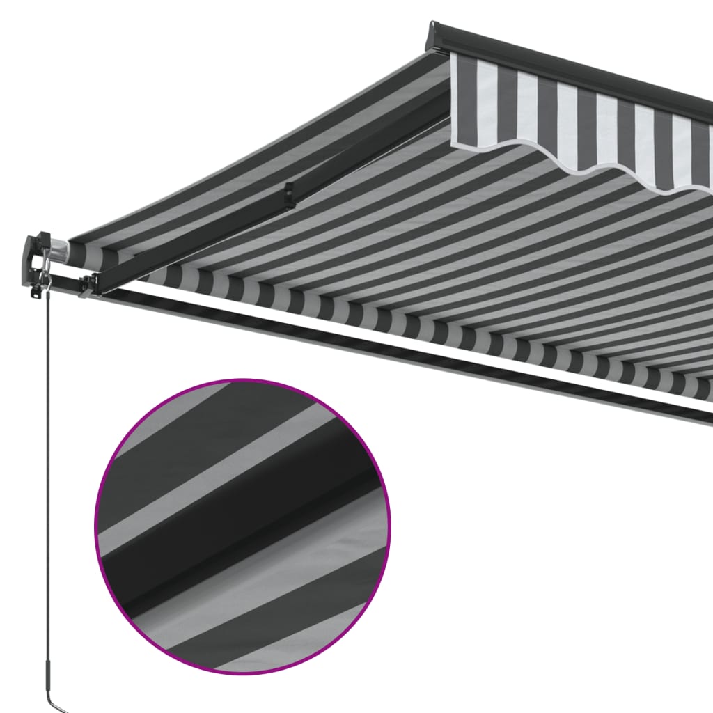 Toldo retrátil manual 500x350 cm antracite e branco - Image 6