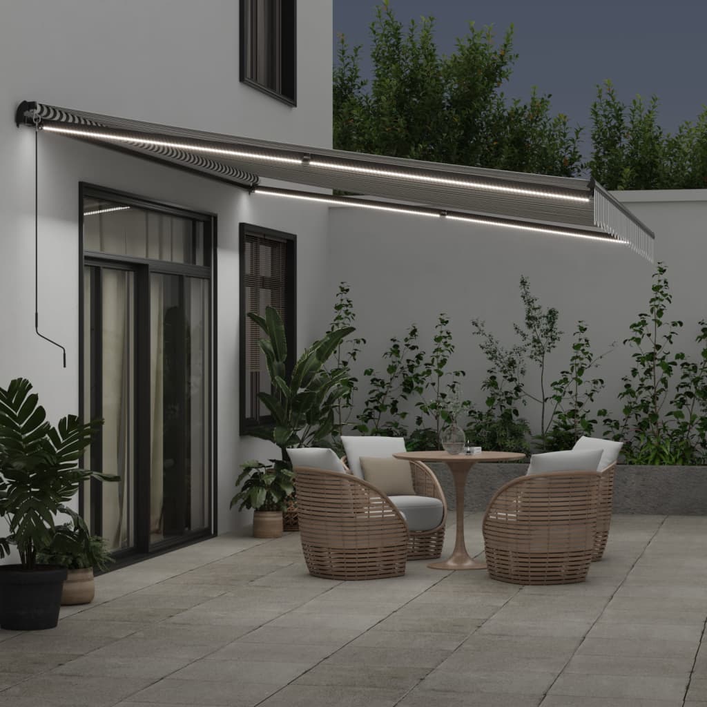 Toldo retrátil automático 600x350 cm antracite e branco - Image 2