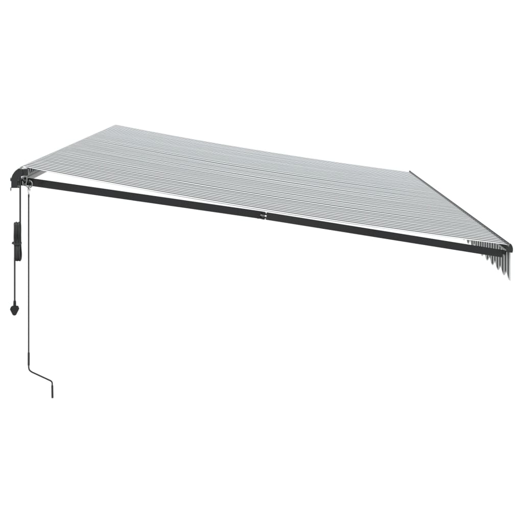 Toldo retrátil automático 600x350 cm antracite e branco - Image 4