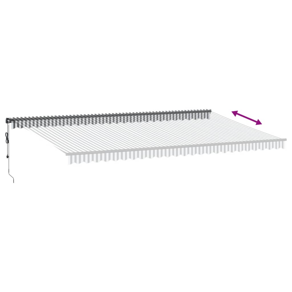 Toldo retrátil automático 600x350 cm antracite e branco - Image 5