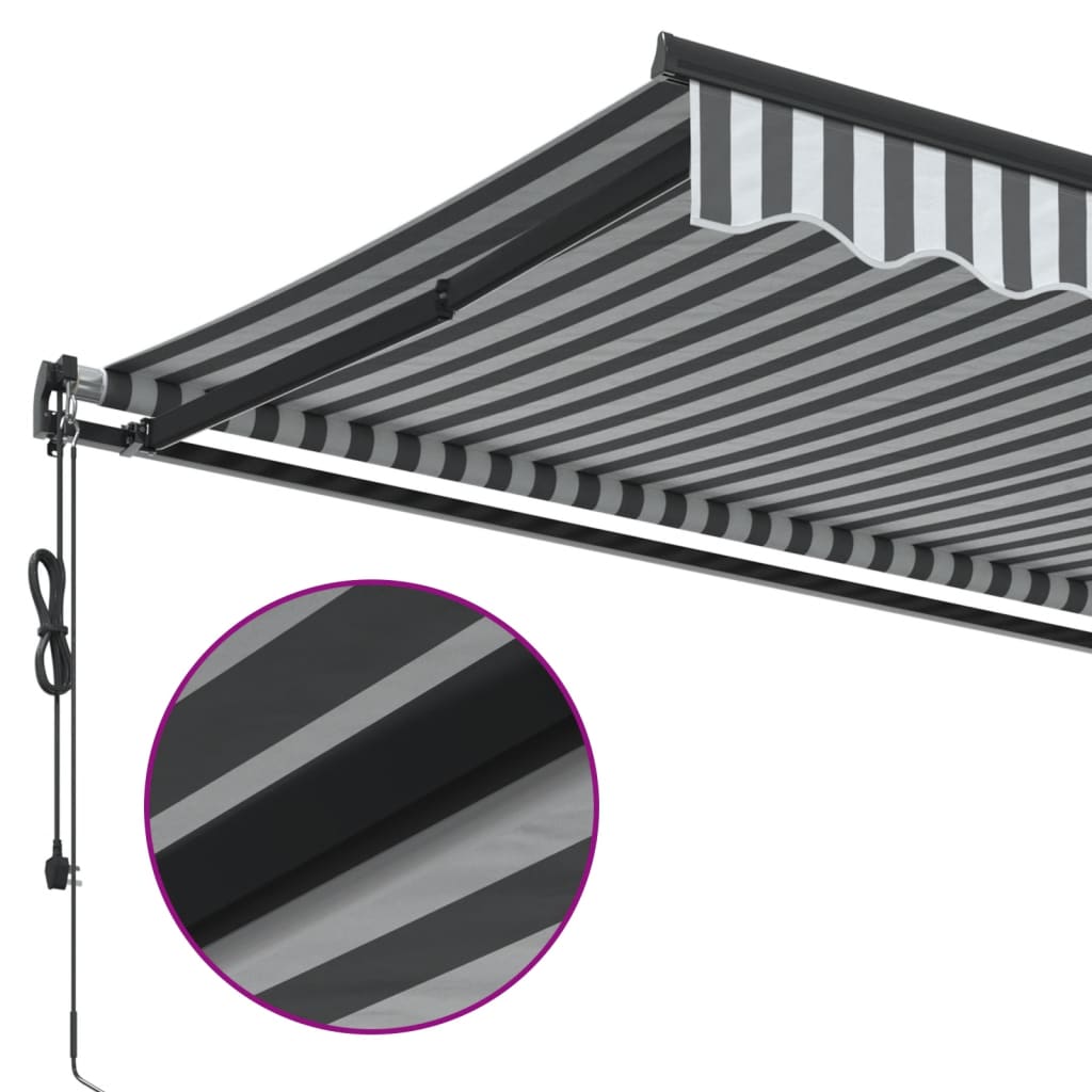 Toldo retrátil automático 600x350 cm antracite e branco - Image 7