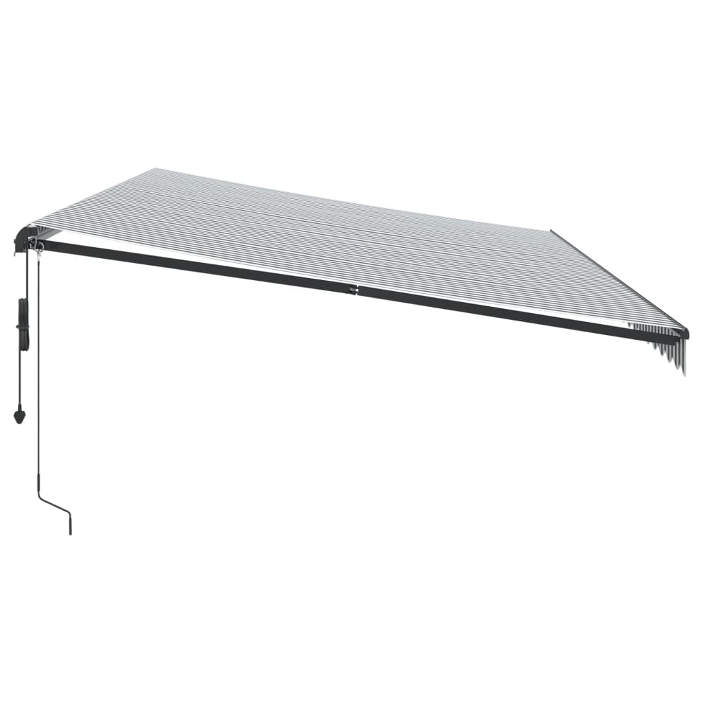 Toldo retrátil automático com LEDs 600x350 cm antracite/branco - Image 4