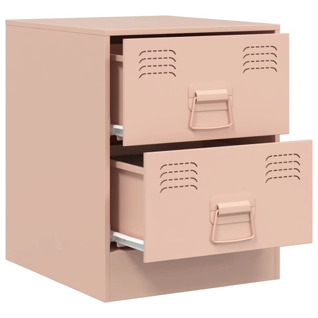 Mesas de cabeceira 2 pcs 34,5x39x44 cm aço rosa - Image 6