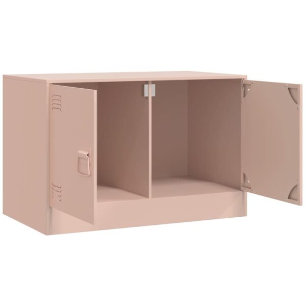 Móvel de TV 67x39x44 cm aço rosa - Image 5