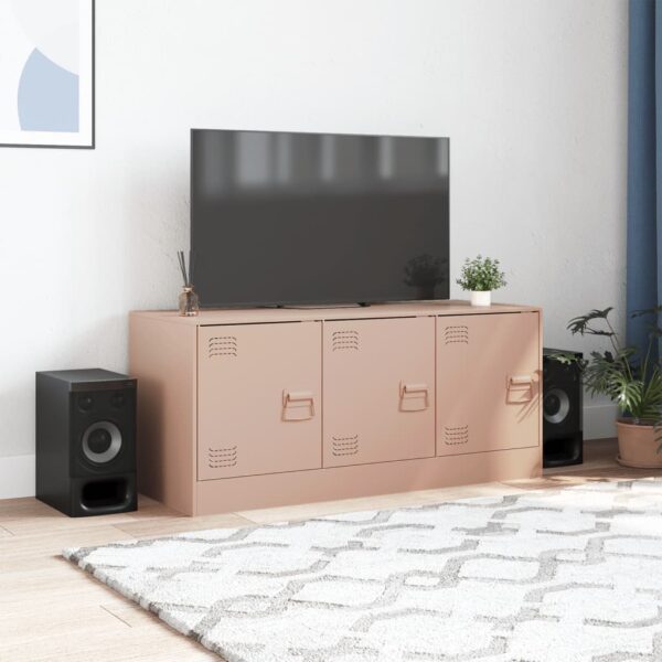 Móvel de TV 99x39x44 aço rosa - Image 2