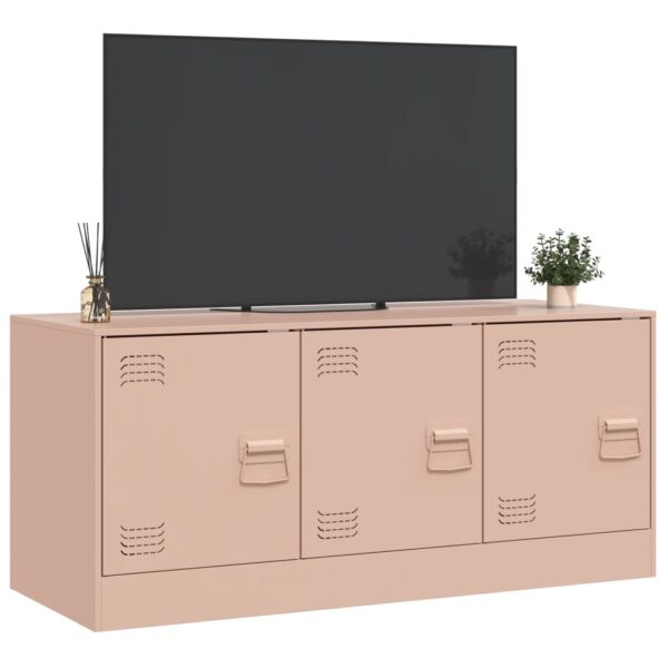 Móvel de TV 99x39x44 aço rosa - Image 4