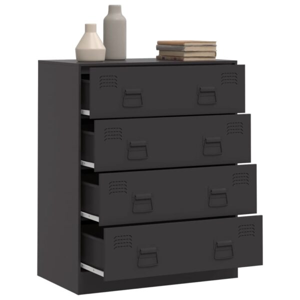 Aparador 67x39x83 cm aço preto - Image 4