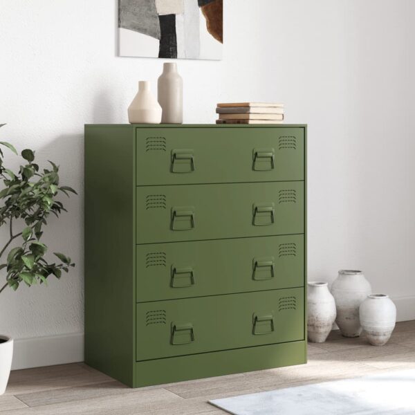 Aparador 67x39x83 cm aço verde azeitona - Image 2