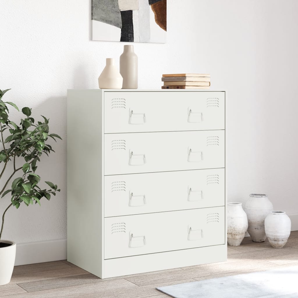 Aparador 67x39x83 cm aço branco - Image 2