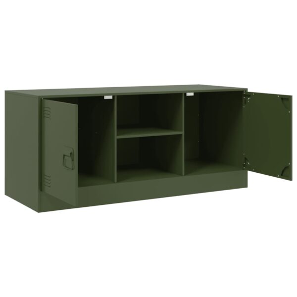 Móvel de TV 99x39x44 aço verde azeitona - Image 6