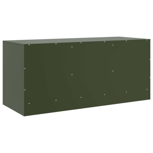 Móvel de TV 99x39x44 aço verde azeitona - Image 8