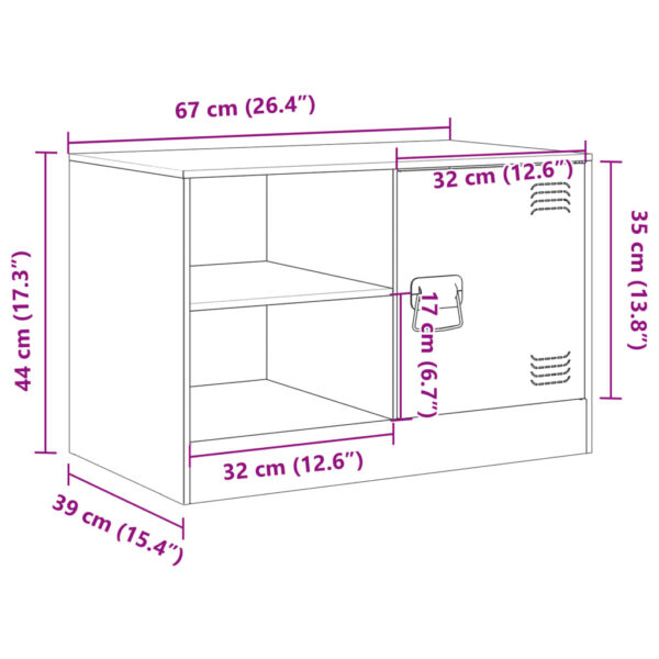 Móveis de TV 2 pcs 67x39x44 cm aço preto - Image 11