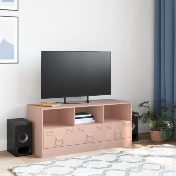 Móvel de TV 99x39x44 aço rosa - Image 2