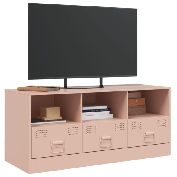 Móvel de TV 99x39x44 aço rosa - Image 3