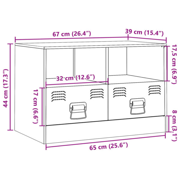 Móvel de TV 67x39x44 cm aço rosa - Image 11