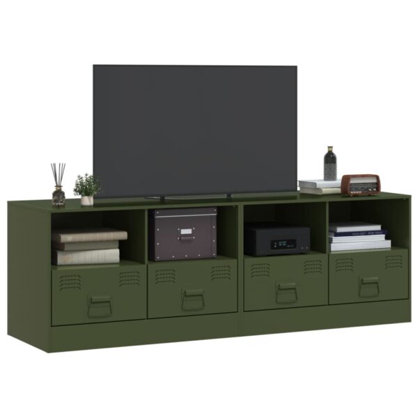 Móveis de TV 2 pcs 67x39x44 cm aço verde azeitona - Image 2