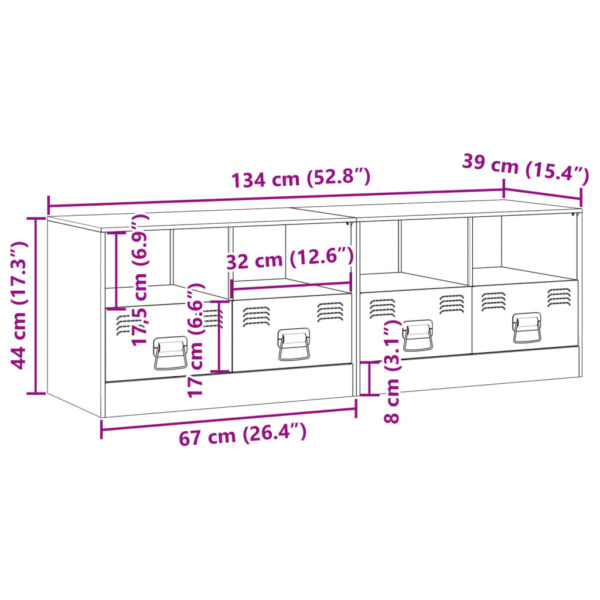 Móveis de TV 2 pcs 67x39x44 cm aço verde azeitona - Image 11