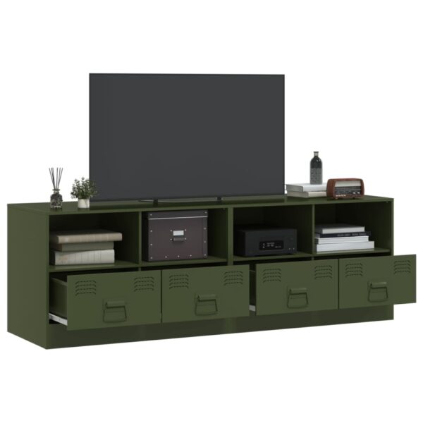 Móveis de TV 2 pcs 67x39x44 cm aço verde azeitona - Image 3