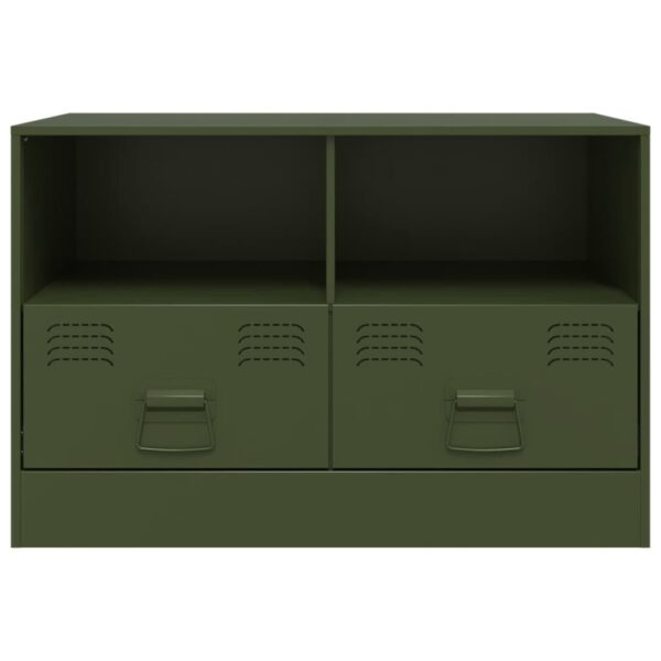 Móveis de TV 2 pcs 67x39x44 cm aço verde azeitona - Image 4