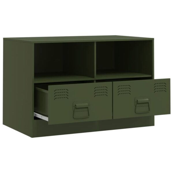 Móveis de TV 2 pcs 67x39x44 cm aço verde azeitona - Image 5