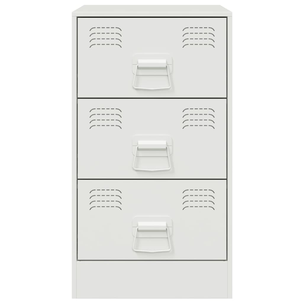 Mesas de cabeceira 2 pcs 34,5x39x62 cm aço branco - Image 4