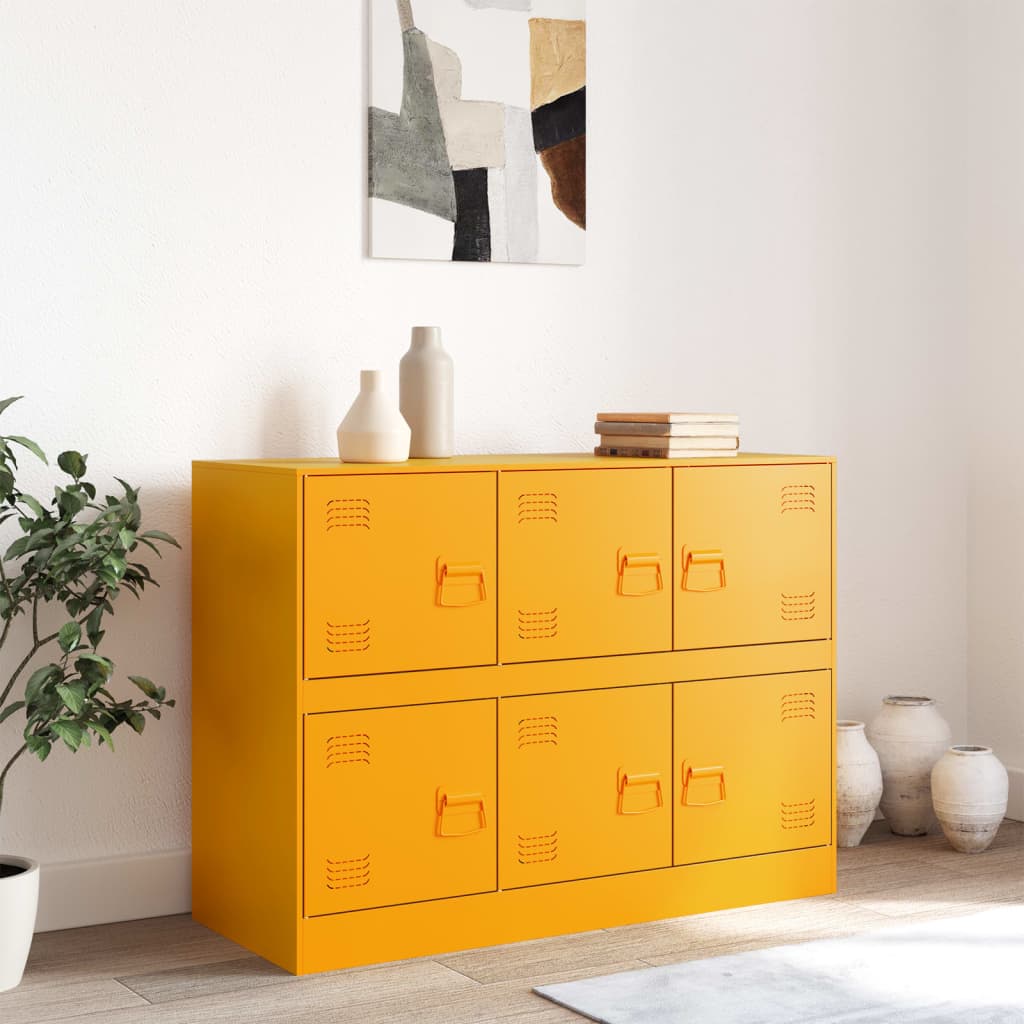 Aparador 99x39x73 cm aço amarelo mostarda - Image 2