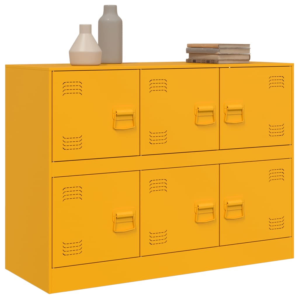 Aparador 99x39x73 cm aço amarelo mostarda - Image 3
