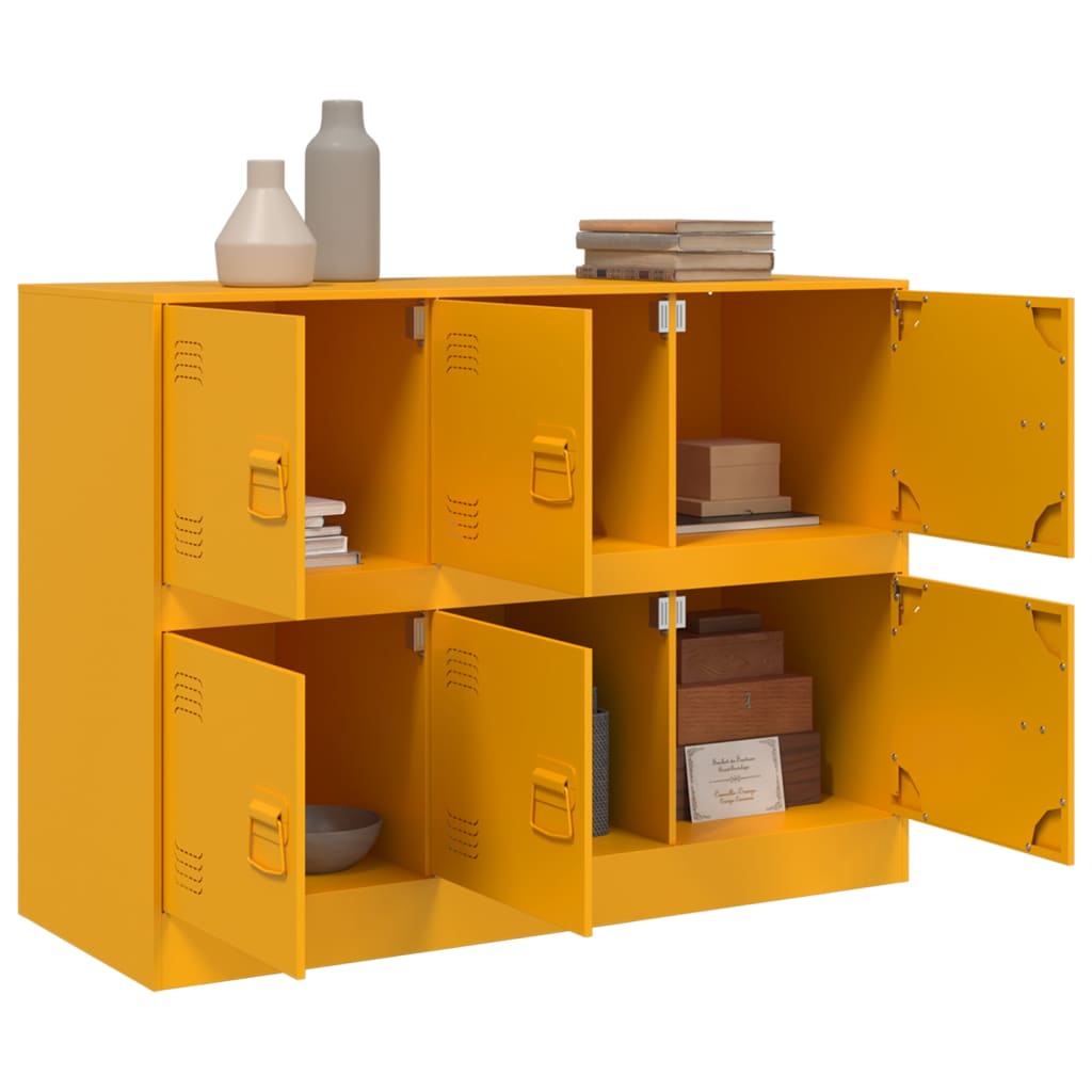Aparador 99x39x73 cm aço amarelo mostarda - Image 4