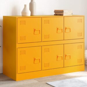 Aparador 99x39x73 cm aço amarelo mostarda