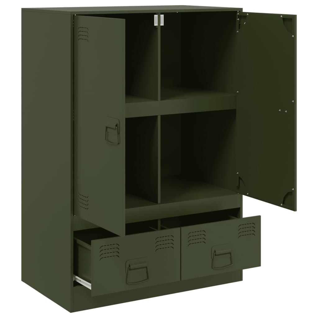 Aparador alto 67x39x95 cm aço verde azeitona - Image 6